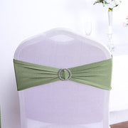 5 Spandex Stretchable Chair Sashes with Silver Diamond Ring Buckle