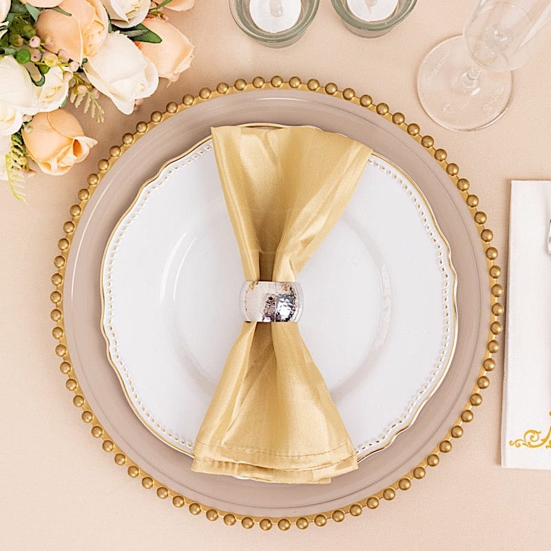 5 Striped 20" x 20" Satin Cloth Napkins