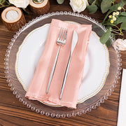 5 Striped 20" x 20" Satin Cloth Napkins