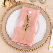 5 Striped 20" x 20" Satin Cloth Napkins