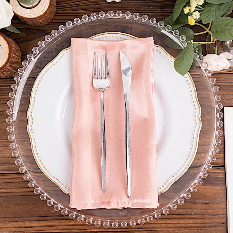 5 Striped 20" x 20" Satin Cloth Napkins