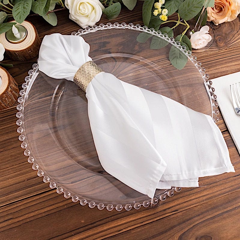 5 Striped 20" x 20" Satin Cloth Napkins