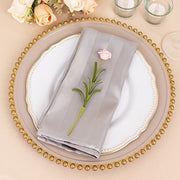 5 Striped 20" x 20" Satin Cloth Napkins