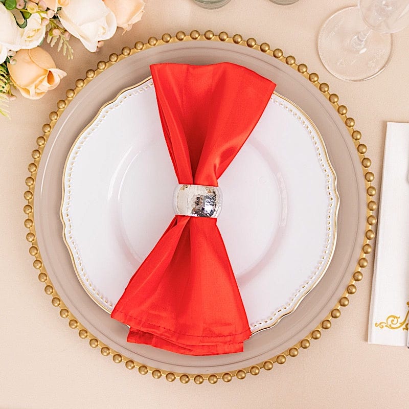 5 Striped 20" x 20" Satin Cloth Napkins