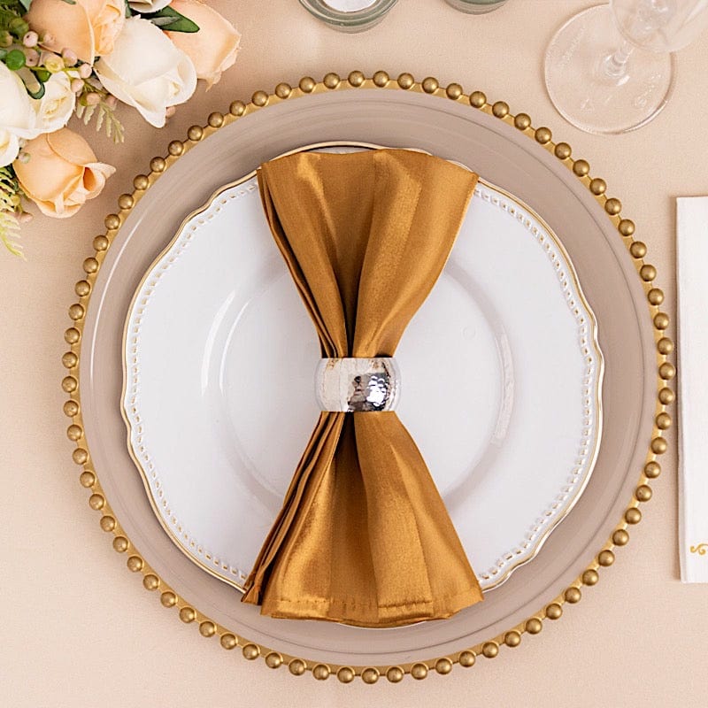 5 Striped 20" x 20" Satin Cloth Napkins