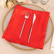 5 Striped 20" x 20" Satin Cloth Napkins