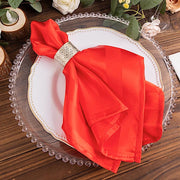 5 Striped 20" x 20" Satin Cloth Napkins