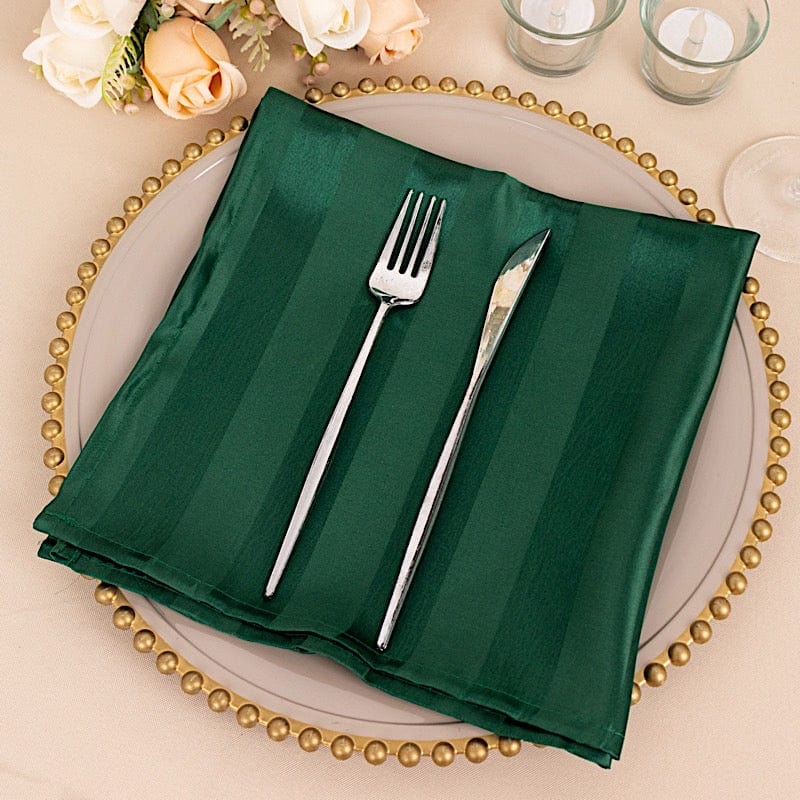 5 Striped 20" x 20" Satin Cloth Napkins