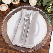 5 Striped 20" x 20" Satin Cloth Napkins