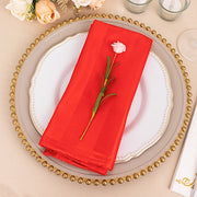 5 Striped 20" x 20" Satin Cloth Napkins