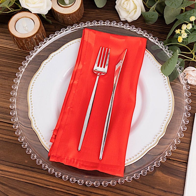 5 Striped 20" x 20" Satin Cloth Napkins