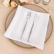5 Striped 20" x 20" Satin Cloth Napkins