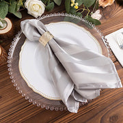 5 Striped 20" x 20" Satin Cloth Napkins