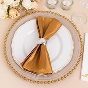 5 Striped 20" x 20" Satin Cloth Napkins NAP_STN02_GOLD