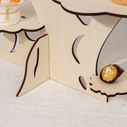 5-Tier 19" Laser Cut Wooden Tree Tower Cake Stand - Natural CAKE_WOD021_19_NAT