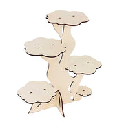 5-Tier 19" Laser Cut Wooden Tree Tower Cake Stand - Natural CAKE_WOD021_19_NAT