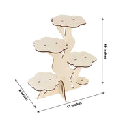 5-Tier 19" Laser Cut Wooden Tree Tower Cake Stand - Natural CAKE_WOD021_19_NAT