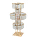 5-Tier 40" Metal Chandelier Floral Stand with Hanging Acrylic Crystals - Gold and Clear CHDLR_070_5T_GOLD