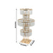 5-Tier 40" Metal Chandelier Floral Stand with Hanging Acrylic Crystals - Gold and Clear CHDLR_070_5T_GOLD