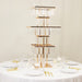 5-Tier 40" Metal Chandelier Floral Stand with Hanging Crystals - Gold and Clear CHDLR_070S_5T_GOLD