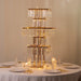 5-Tier 40" Metal Chandelier Floral Stand with Hanging Crystals - Gold and Clear CHDLR_070S_5T_GOLD