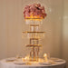 5-Tier 40" Metal Chandelier Floral Stand with Hanging Crystals - Gold and Clear CHDLR_070S_5T_GOLD