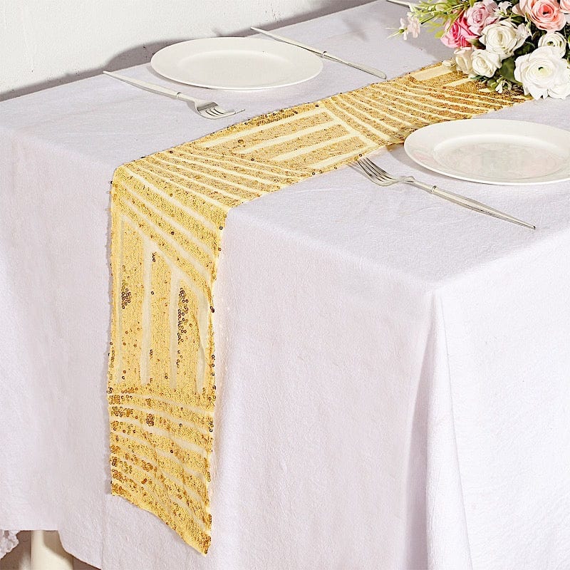 5 Tulle Chair Sashes with Sequins and Geometric Pattern