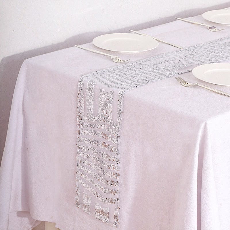 5 Tulle Chair Sashes with Sequins and Geometric Pattern