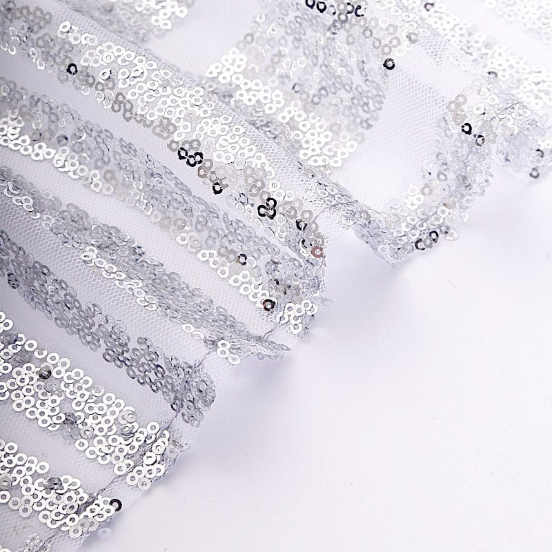 5 Tulle Chair Sashes with Sequins and Geometric Pattern