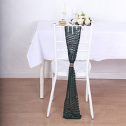 5 Tulle Chair Sashes with Sequins and Geometric Pattern