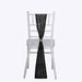 5 Tulle Chair Sashes with Sequins and Geometric Pattern SASH_02G_BLK