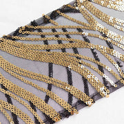 5 Wave Mesh Chair Sashes with Embroidered Sequins