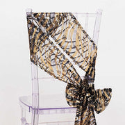 5 Wave Mesh Chair Sashes with Embroidered Sequins