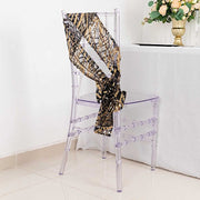 5 Wave Mesh Chair Sashes with Embroidered Sequins