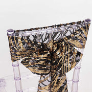 5 Wave Mesh Chair Sashes with Embroidered Sequins