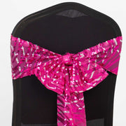 5 Wave Mesh Chair Sashes with Embroidered Sequins