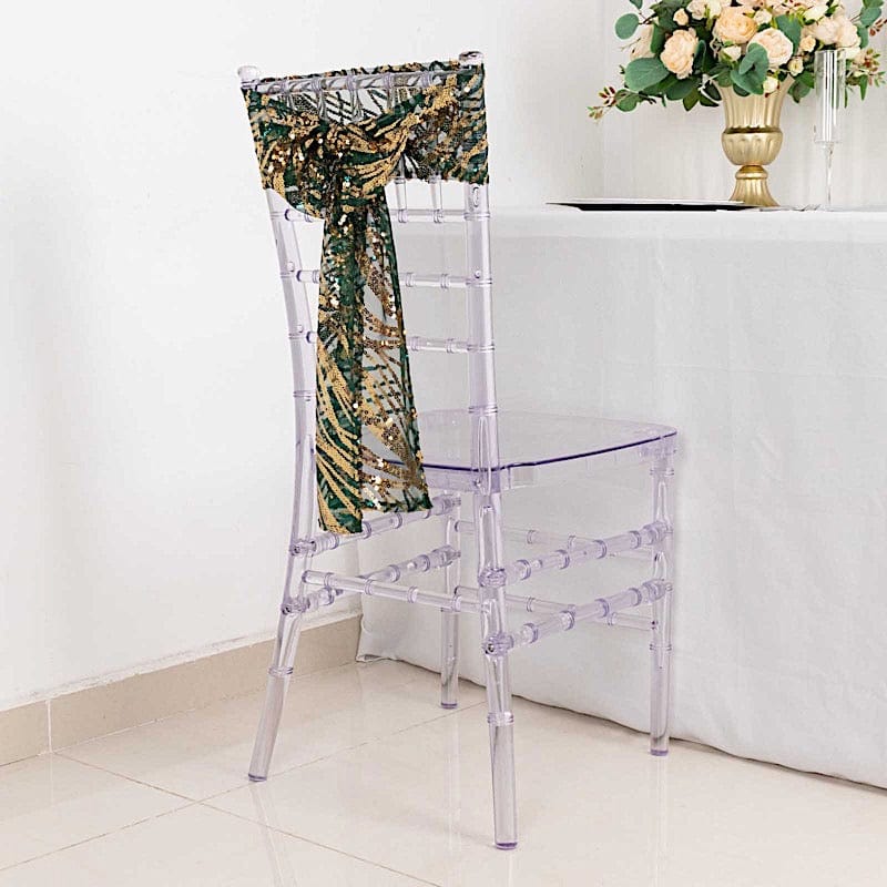 5 Wave Mesh Chair Sashes with Embroidered Sequins