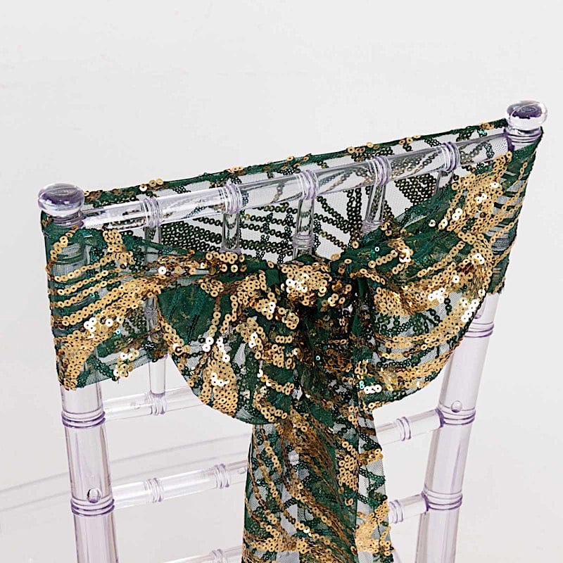 5 Wave Mesh Chair Sashes with Embroidered Sequins