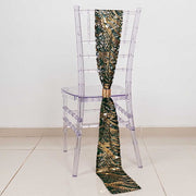 5 Wave Mesh Chair Sashes with Embroidered Sequins