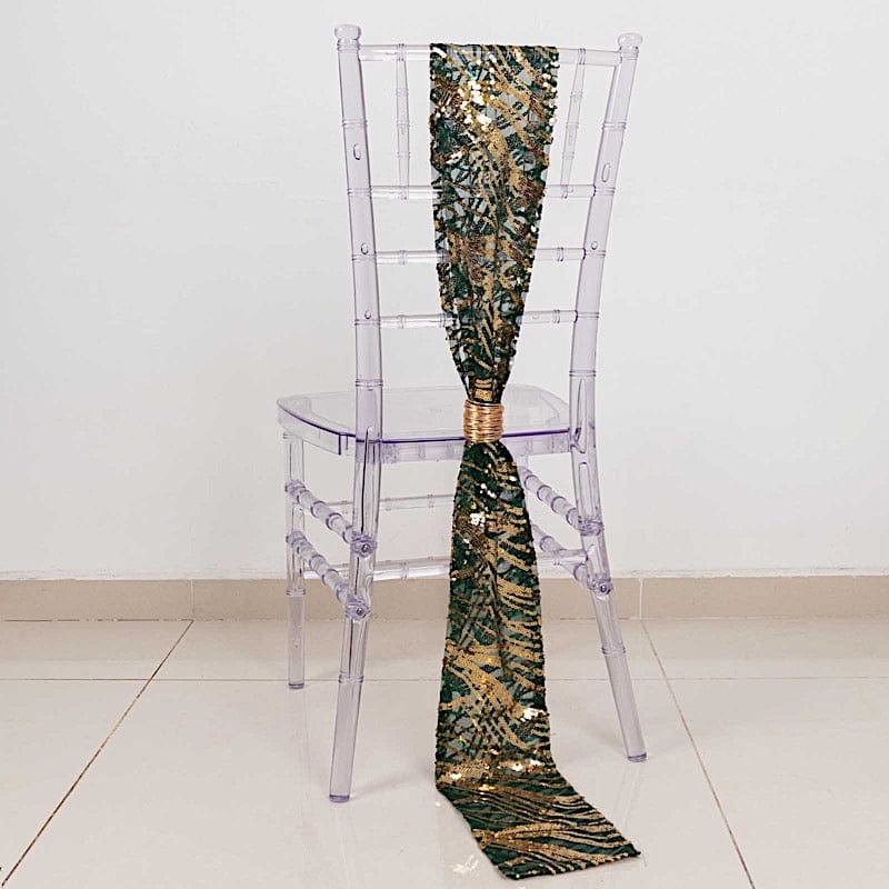 5 Wave Mesh Chair Sashes with Embroidered Sequins