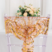 5 Wave Mesh Chair Sashes with Embroidered Sequins