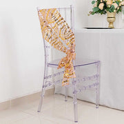 5 Wave Mesh Chair Sashes with Embroidered Sequins