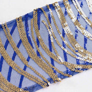 5 Wave Mesh Chair Sashes with Embroidered Sequins