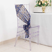 5 Wave Mesh Chair Sashes with Embroidered Sequins