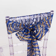 5 Wave Mesh Chair Sashes with Embroidered Sequins