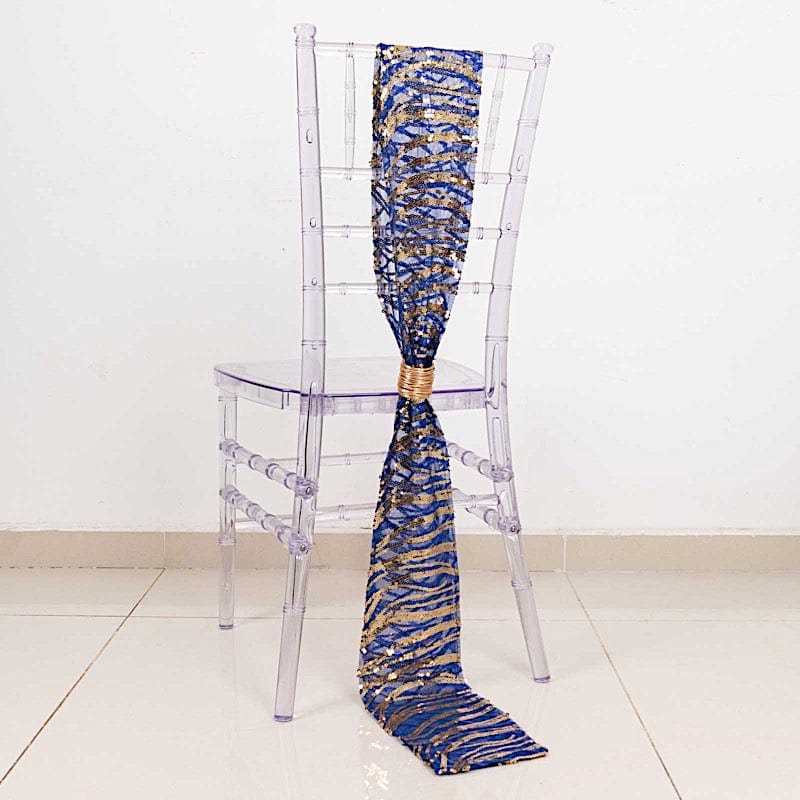 5 Wave Mesh Chair Sashes with Embroidered Sequins