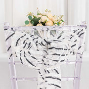 5 Wave Mesh Chair Sashes with Embroidered Sequins