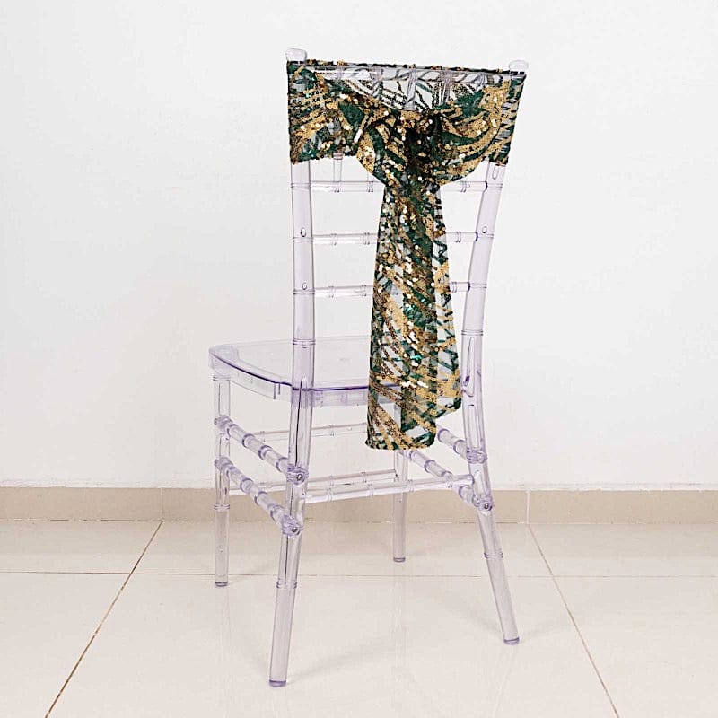 5 Wave Mesh Chair Sashes with Embroidered Sequins SASH_02_WAVE_L_HNGD