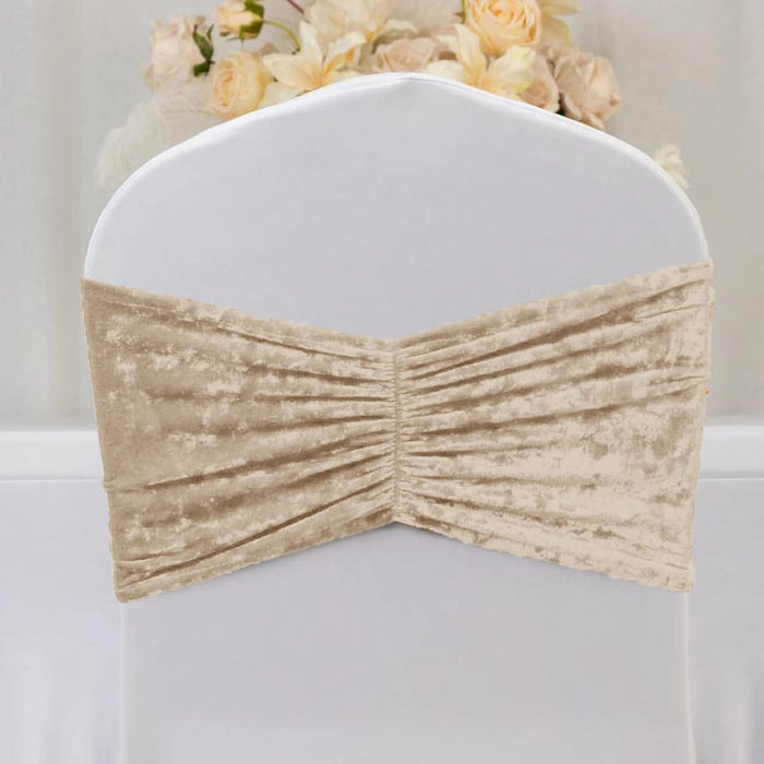5 Wide Ruffle Crushed Velvet Chair Sashes