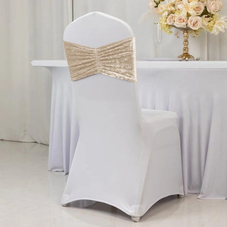 5 Wide Ruffle Crushed Velvet Chair Sashes
